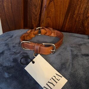 COPY - Myra Bags Topside Chocolate Leather Small Dog Collar, new with tag, Indi…